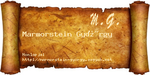 Marmorstein György névjegykártya